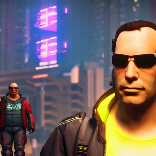 Image similar to Cyberpunk George Constanza in Cyberpunk 2077, portrait