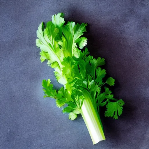 Prompt: celery with a face like selena gomez