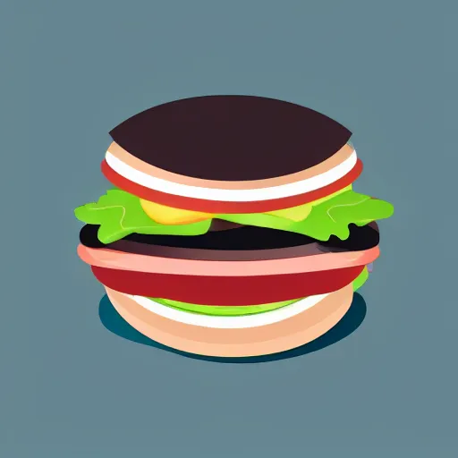 Image similar to lovely hamburger with cute eyes, smiling face, modern flat design style illustration with line elements