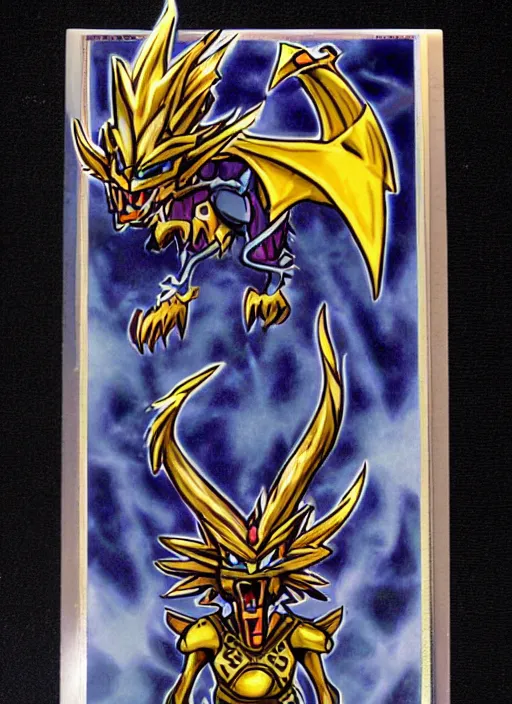 Image similar to yu - gi - oh card of a dragon