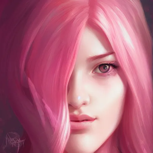 Image similar to teen girl, pink hair, gorgeous, amazing, elegant, intricate, highly detailed, digital painting, artstation, concept art, sharp focus, illustration, art by Ross tran