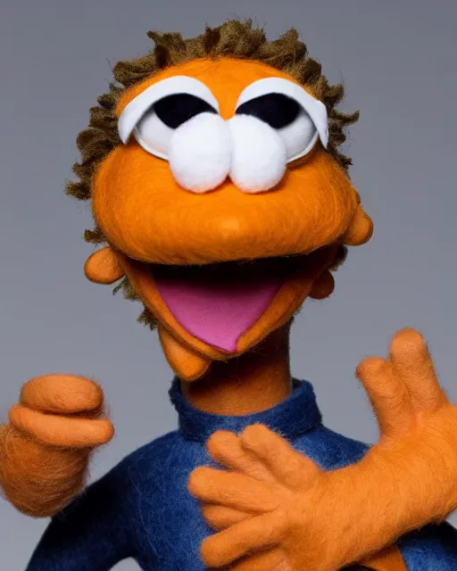 Image similar to adin ross as a muppet. highly detailed felt. hyper real photo. 4 k.