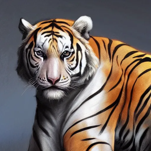 Image similar to a beautfiul award winning aesthetic commission of an antrho albino tiger wearing golden victorian aemour,digital art,art by greg rutkowski,character design by charles bowater,ross tran,photorealistic,detailed face,hyperdetailed,western comic,2021,artstation,deviantart,western comic style