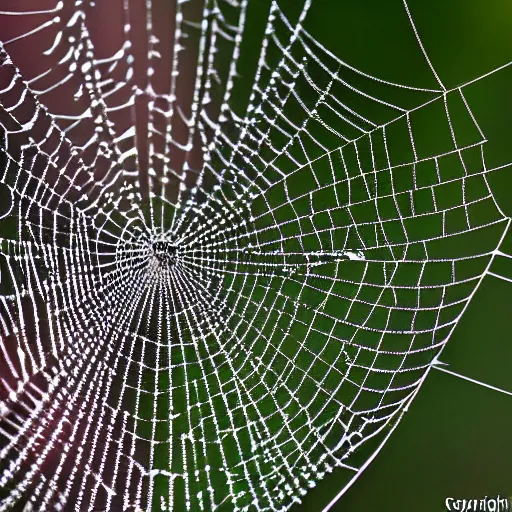 Prompt: An orchard spider. spider web. close-up. nature photography. macrophotography. NIKON D800E + 105mm f/2.8 @ 105mm, ISO 400, 1/1000, f/3.5