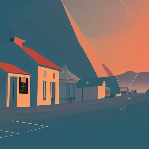 Image similar to a beautiful illustration of Susanville by James gilleard, artstation HD, geometric lines, HD, 4k, 8k