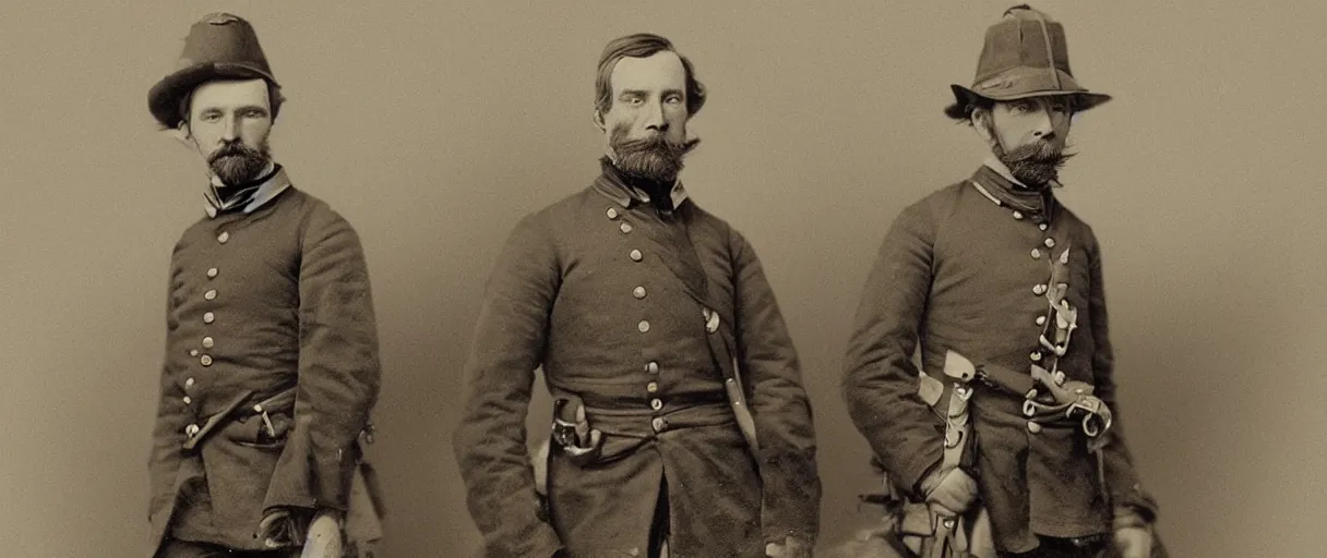 Image similar to “ extremely detailed stunning portraits of union soldiers at gettysburg by william on art station ”