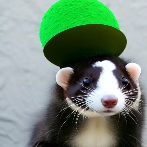 Image similar to Topiary of a ferret wearing a tophat