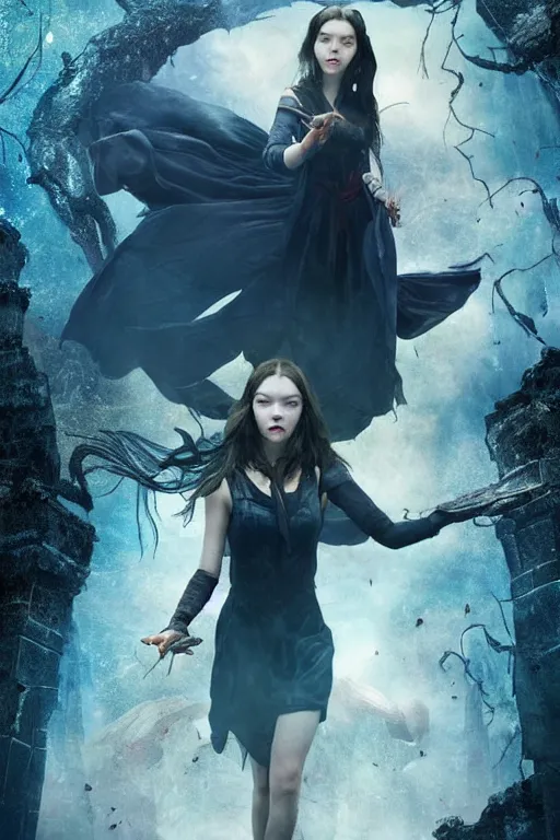 Image similar to sorceress of destiny movie poster, official promotional cinematic movie poster for the film sorceress of destiny, starring anya taylor - joy