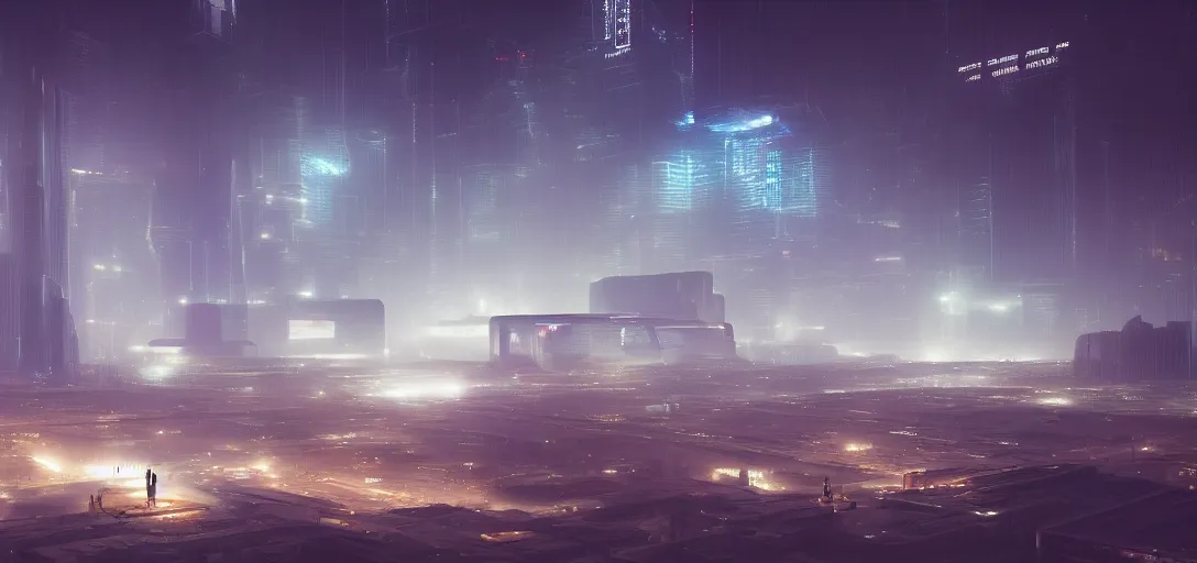 Image similar to view from the desert ground of futuristic mechanical blade runner cubes cyberpunk architecture, light rays, symmetry, cinematic lighting, ultra detailed, sharp, ambient occlusion, bloom, raytracing, by greg rutowski, paul chadeisson and jessica rossier