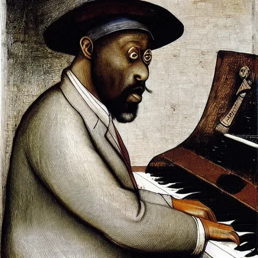 Prompt: thelonius monk by hieronymus bosch