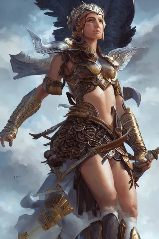 Image similar to amazon valkyrie athena, d & d, fantasy, portrait, highly detailed, headshot, digital painting, trending on artstation, concept art, sharp focus, illustration, art by artgerm and greg rutkowski and magali villeneuve