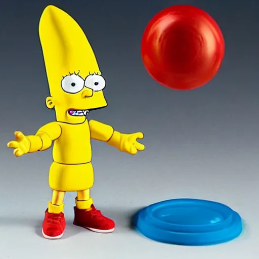 Prompt: conehead bart simpson, melting action figure