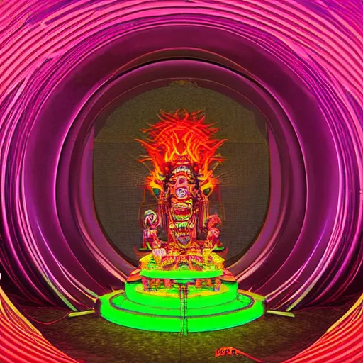 Image similar to cybertronic hindu temple, torus energy, ben ridgway