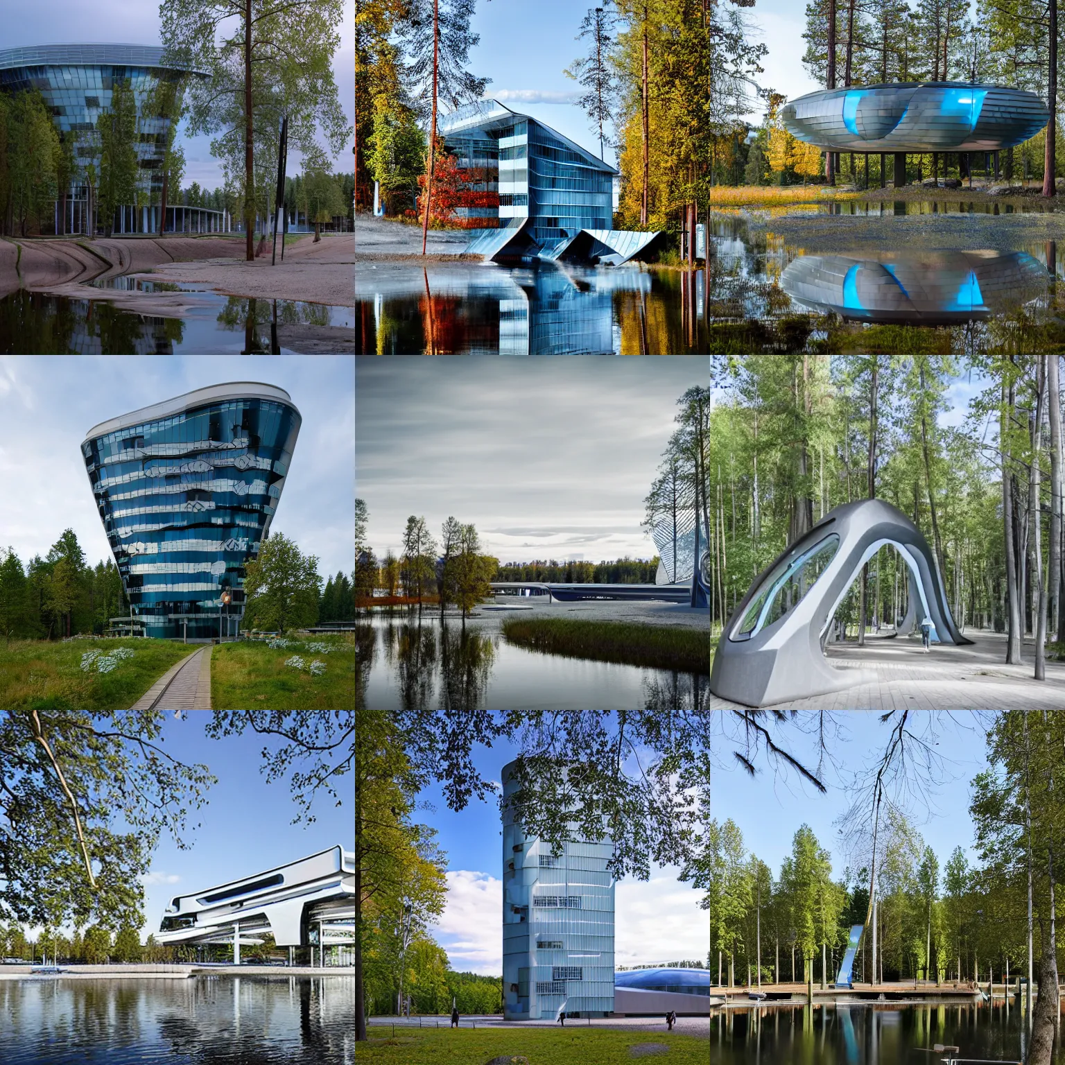 Prompt: otaniemi, espoo, finland, futuristic, big and small, highly detailed