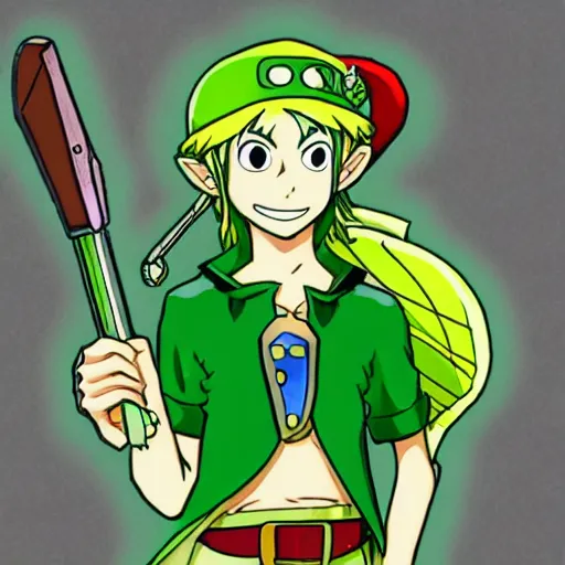 Image similar to saria from ocarina of time in one piece style