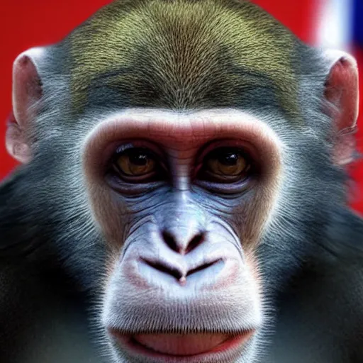 Image similar to a monkey with vladimir putin's face ultra realistic