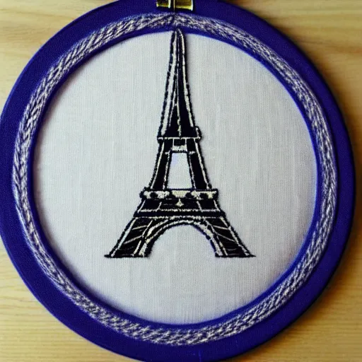 Image similar to eiffel tower embroidery,