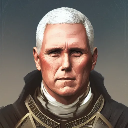 Image similar to mike pence as a game of thrones character, highly detailed digital painting, artstation, concept art, smooth, sharp focus, illustration, art by artgerm and greg rutkowski and alphonse mucha