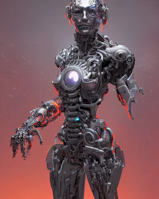 Image similar to benevolent cyborg necromancer, artificial intelligence, scifi, futuristic, highly detailed, trending on artstation, advanced technology, art by vitaly bulgarov and nivanh chanthara and lance wilkinson