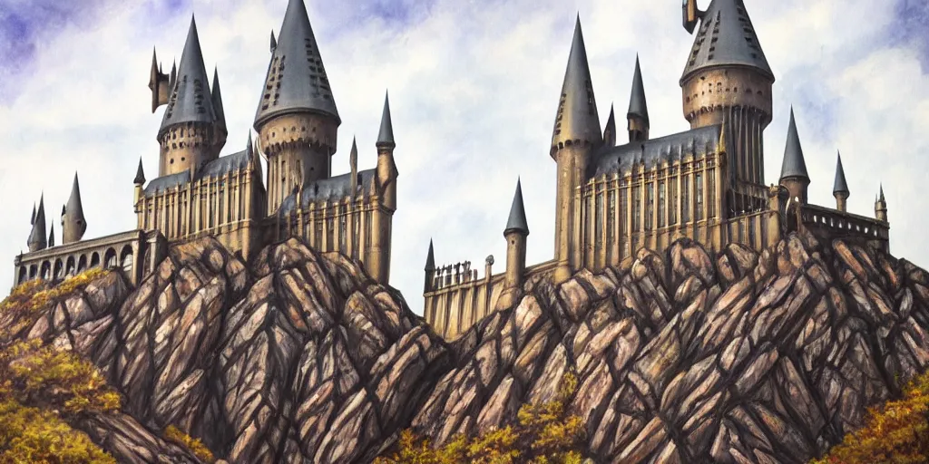 Prompt: hogwarts castle, painting