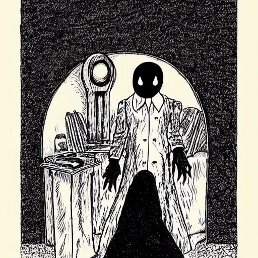 Prompt: Scream (1996) Ghostface illustrated by Edward Gorey