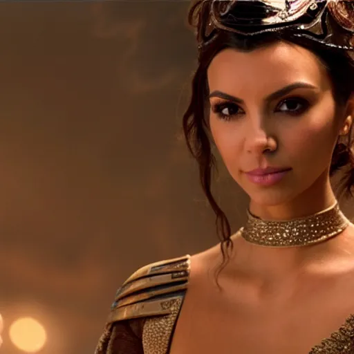 Image similar to victoria justice with kim kardashian body as princess padme in star wars episode 3, 8 k resolution, cinematic lighting, anatomically correct