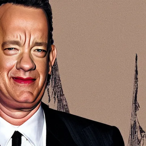 Image similar to tom hanks made out of a tomato