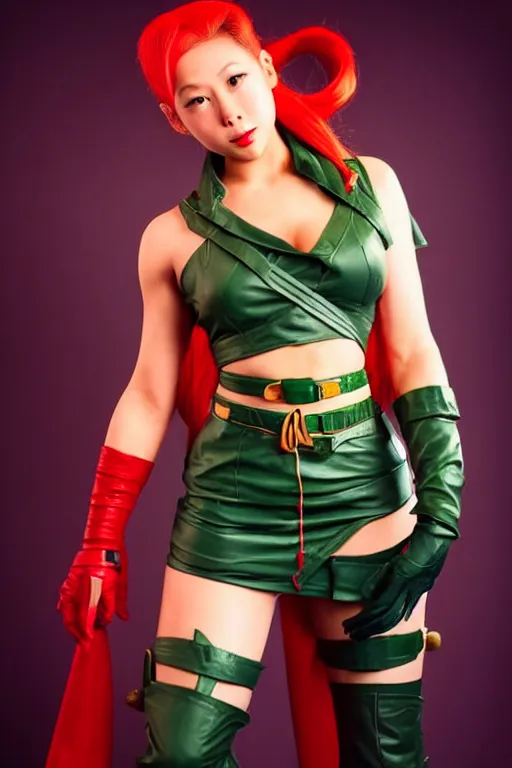 Prompt: cosplaying as cammy from street fighter, promo shoot, studio lighting, professional, by artgerm and alphonse mucha, trending on instagram