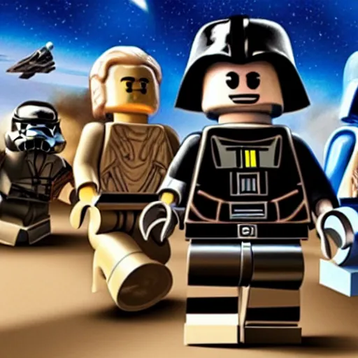 Prompt: Lego!! Star Wars, movie still, cinematic