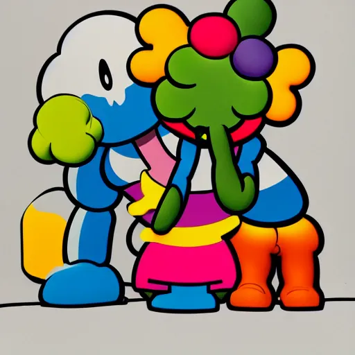 Prompt: beautiful kaws artwork