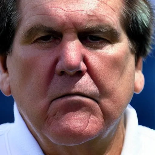 Prompt: extreme closeup of the face of coach Belichick