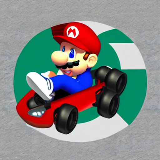 Image similar to eminem in mario kart