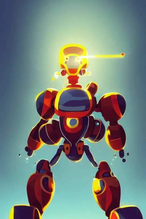 Image similar to metabots medabots medarotto medarot robot minimalist comics, behance hd by jesper ejsing, by rhads, makoto shinkai and lois van baarle, ilya kuvshinov, rossdraws global illumination ray tracing hdr radiating a glowing aura