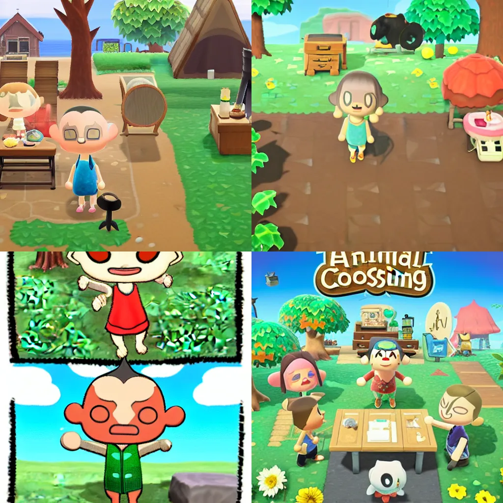 Prompt: gollum as an animal crossing villager