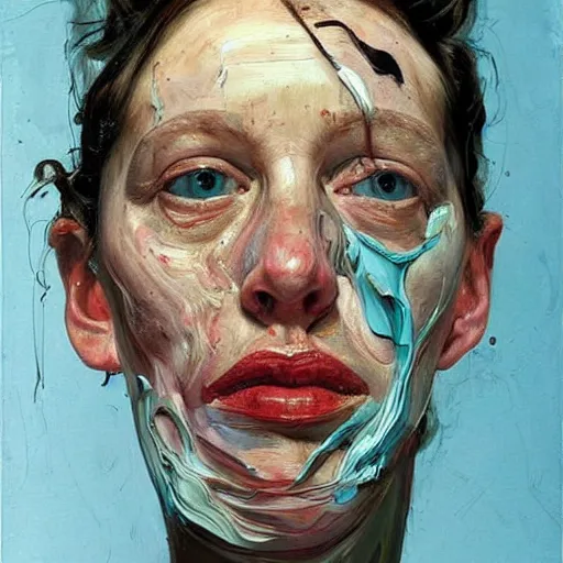 Prompt: high quality high detail painting by lucian freud and jenny saville, hd, trending on pinterest, turquoise