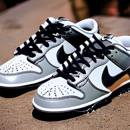 Image similar to a pair of nike dunk low panda photograph