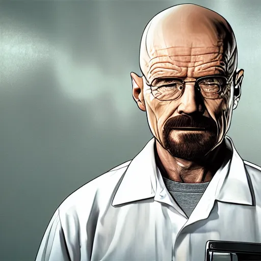 Image similar to Walter White in a GTA background 4k detail