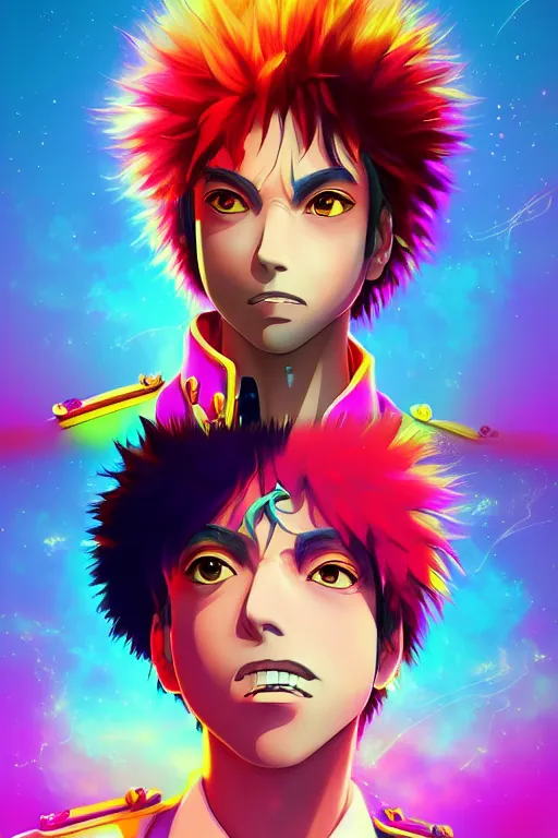 Image similar to prince, rock star, photorealistic face 4 k digital paint by studio ghibli hayao miyazaki. vivid colours, vaporwave lighting style, very sharp and detailed. trending on artstation and behance.