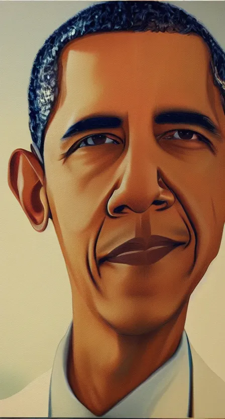 Prompt: portrait of barack obama, artwork by salman toor, cinematic light, atmospheric effects