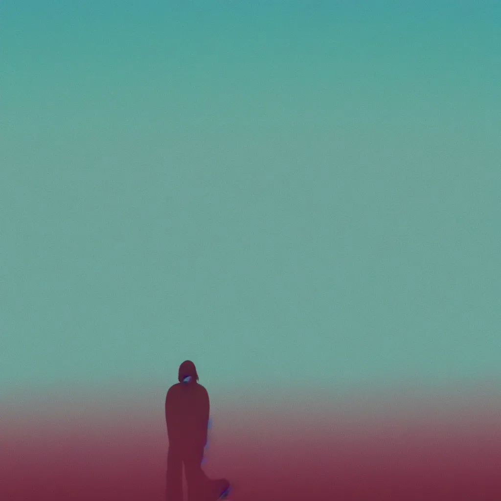 Image similar to boards of canada album cover, turquoise gradient film