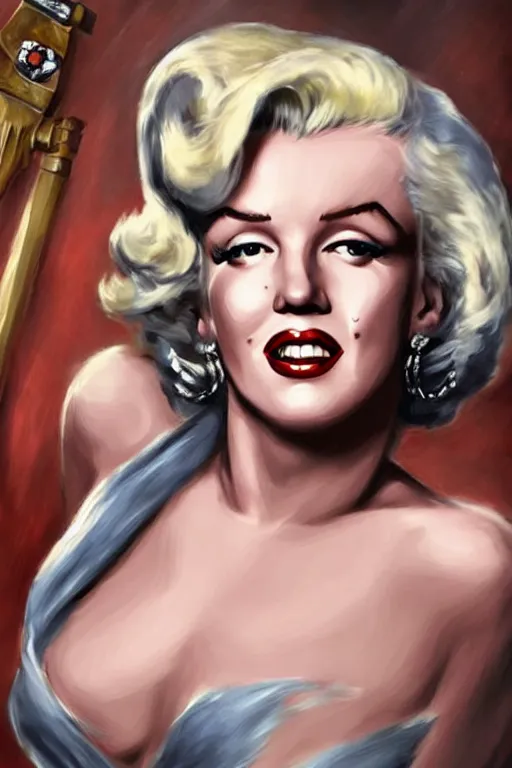 Prompt: marilyn monroe portrait as a dnd character fantasy art.