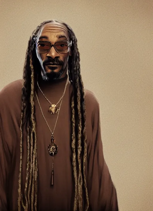 Image similar to portrait of snoop dogg as gandalf, trending in artstation, cinematic lighting, studio quality, smooth render, unreal engine 5 rendered, octane rendered, art style by klimt and nixeu and ian sprigger and wlop and krenz cushart.