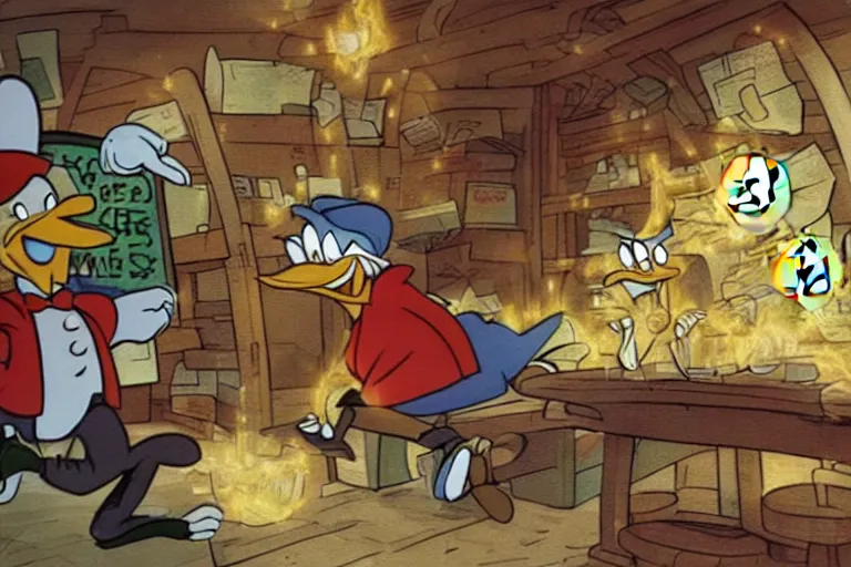 Image similar to Scrooge McDuck reacting to the Bitcoin crash, 8k, real photo, CryEngine