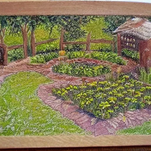 Image similar to garden , very beautiful! :: pyrography