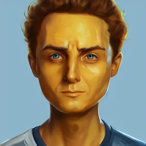 Image similar to morty as a human wearing yellow shirt, highly detailed portrait, digital painting, artstation, concept art, smooth, sharp foccus ilustration, artstation hq