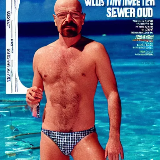 Image similar to Walter White on the cover of Swimsuit Illustrated (1989)