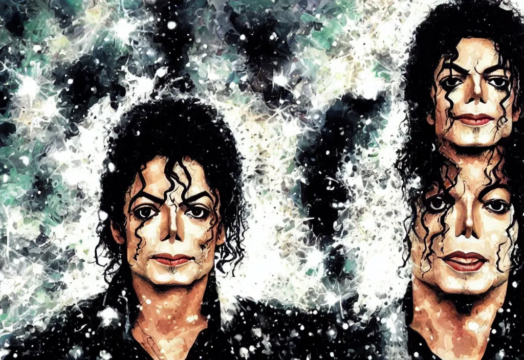 Image similar to a portrait of michael jackson with superpowers