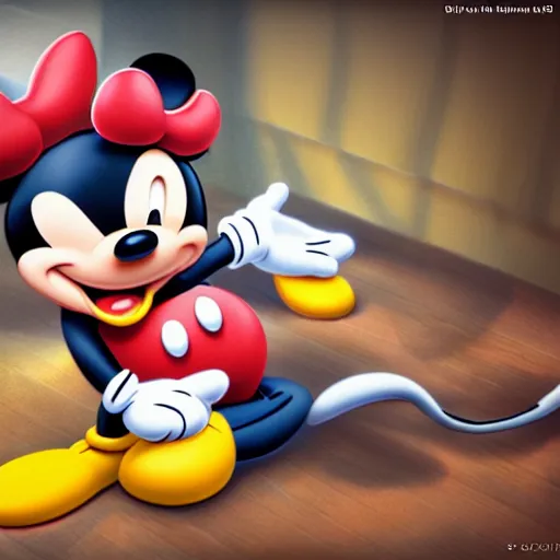 Image similar to mickey mouse high quality 3 d render trending in art station