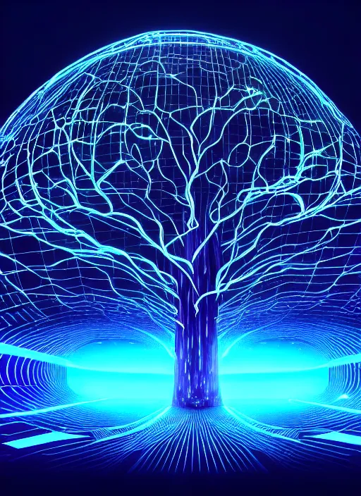 Prompt: high depth, collective civilization tree, calm, healing, resting, life, hybrids, scifi, glowing lights!!, published concept art, mixed medias, image overlays, sharp focus, thin glowing wires, winning illustration, eyes reflecting into eyes into infinity, singularity!!!, 3 6 0 projection, art in the style of 0 0 0 0