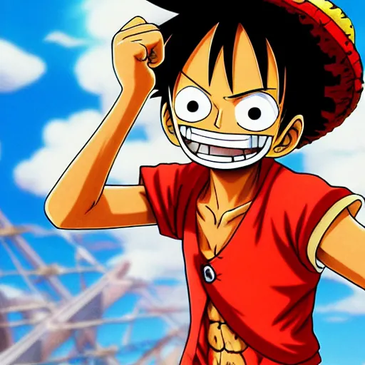 Image similar to luffy from one piece about to punch you in the face, hightly detailed, anime